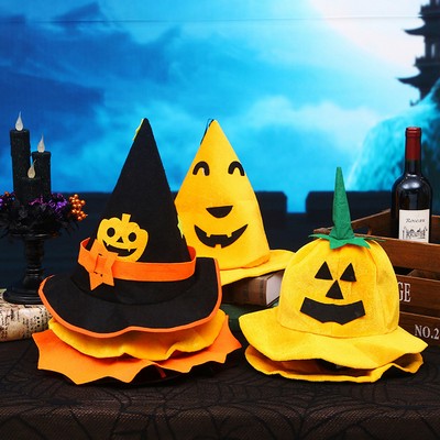 Halloween Cute Pumpkin-Shaped Witch Hat for Kids