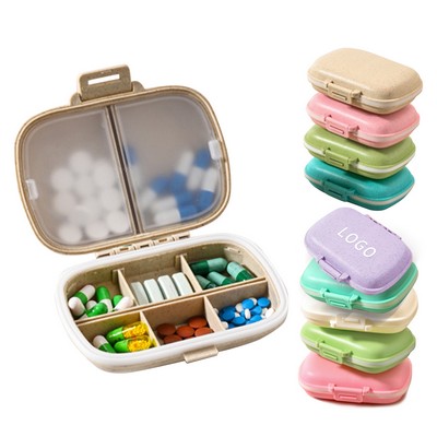 Portable 8-Compartment Sealed Pill Box