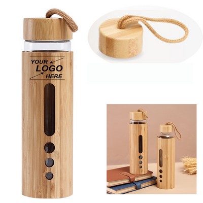 19oz Glass Water Bottle with Bamboo Sleeve