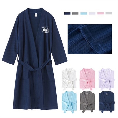 Square Waffle Spa Kimono Robe