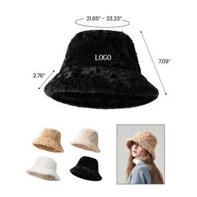 Plush Faux Fur Bucket Hat