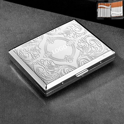 Double-sided engraved metal cigarette case