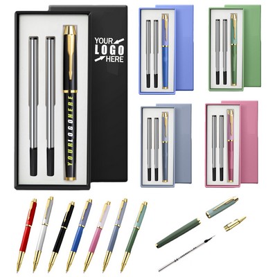 Business Metal Gift Pen Set W/ 5 Refills