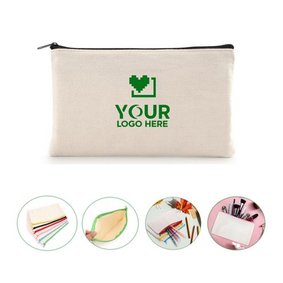 Cotton Canvas Zipper Pouch