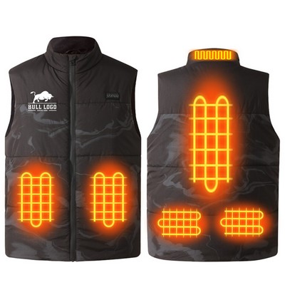 Camouflage Constant Temperature Cold-Proof Heated Vest Not Include Power Bank