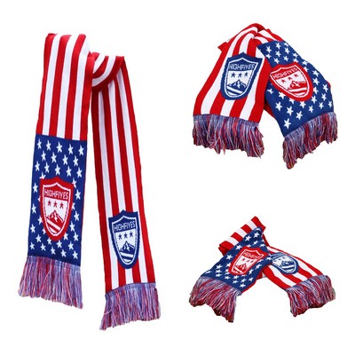 Unisex Knitted Scarf For USA Soccer Team