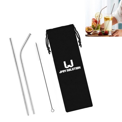 Reusable Stainless Steel Metal Straws with Case