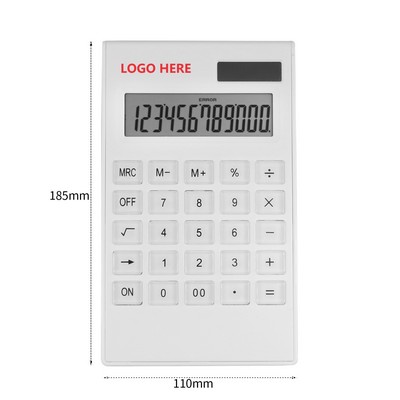 White Desktop Calculator With Solar Energy for Office