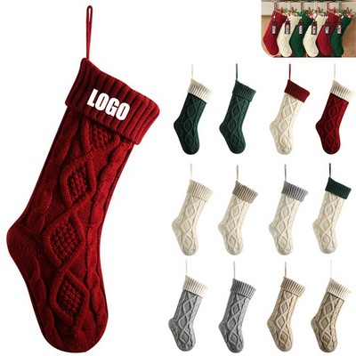 18" Custom Knit Christmas Stocking Holiday Decorations