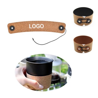 Foldable Cork Leather Cup Sleeve