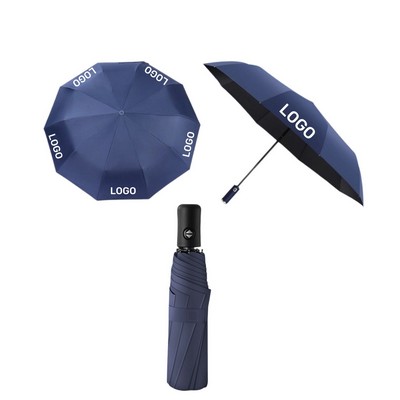 8 Bone Three Fold Automatic Umbrella