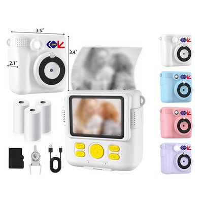 Instant Print Camera for Kids with 3 Rolls of Printer Paper 1080P Toddler Digital Camera Toys