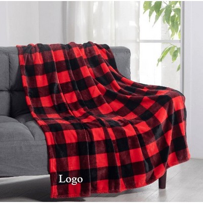 Double-Sided Fleece Tartan Blanket