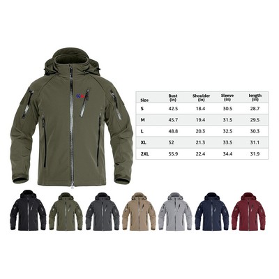 Men's Special Ops Military Jacket Water Resistant Windproof Tactical Winter Zip Up Rain Coat