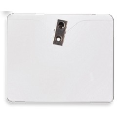 Blank Horizontal Vinyl Badge Holder w/ Bulldog Clip (4 1/4"x3 1/2")