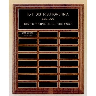 Perpetual Series Walnut Plaque w/ 24 Individual Plates (12"x15")