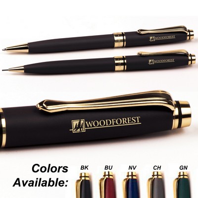 Impella™ Metal Twist Action Ballpoint Pen & Mechanical Pencil Set