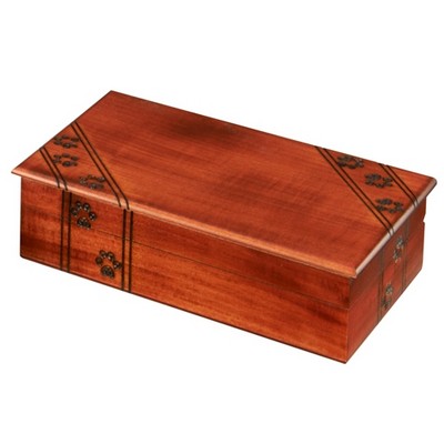 Cherry Wood Brown Paw Print Box (9"x5 1/2"x2 3/8")