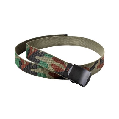 Olive Drab/Camouflage Reversible Web Belt (44")