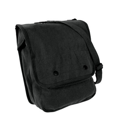 Black Canvas Map Case Shoulder Bag