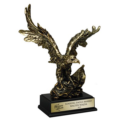 Gold Antique Finish Resin Cast Eagle - Medium