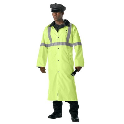 Deluxe Reversible Black/Safety Green Reflective Rain Parka (2XL to 3XL)