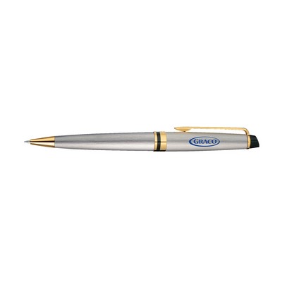 Waterman® Expert Stainless Steel Ballpoint Pen w/Gold Trim