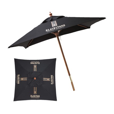 7' Wooden Market Umbrella