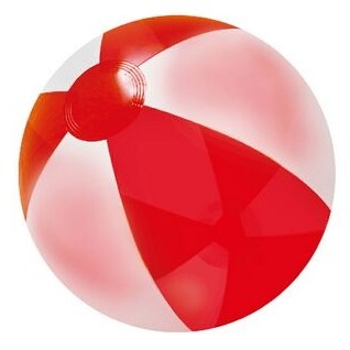 Inflatable Opaque White/Translucent Red Beach Ball (16")