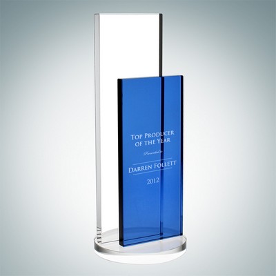 Blue Endeavor Optical Crystal Award (Small)