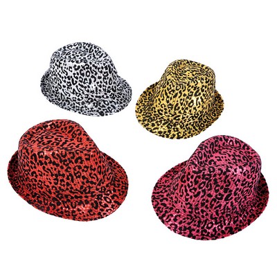 Leopard Sequin Fedora Hat