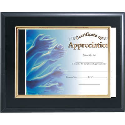 Classic Black Slide In Certificate Plaque-8x10" Doc