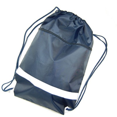 Drawstring Backpack with Zipper Pocket.