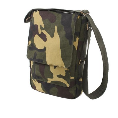 Vintage Woodland Camo Canvas Military Tech Bag