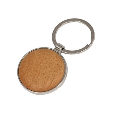 Key Ring - Genuine Maple Wood - Round