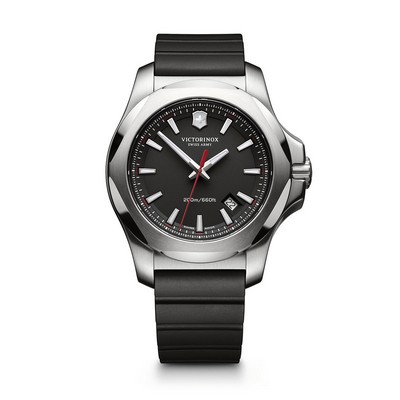 Swiss Army INOX Black Dial W/ Black Genuine Rubber Strap