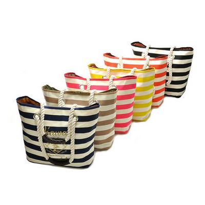 Striped Cotton Canvas Sailing Tote