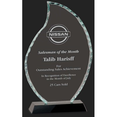 Ultra Modern Collection Flame Facet Glass Award - 9 1/2'' H