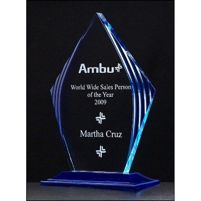 Diamond Acrylic Award with Blue Accent (5 5/8"x8.75")