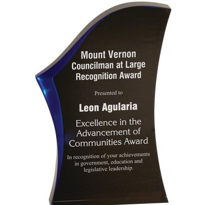 Luminary Surge Acrylic Award Black/Blue - 8" High