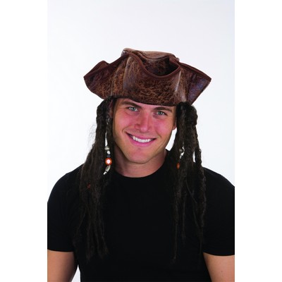 Caribbean Pirate Hat W/Braids