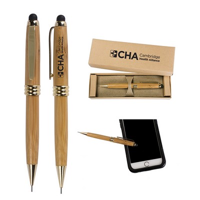 Bamboo Stylus Pencil W/ Deluxe Recyclable Paper Box