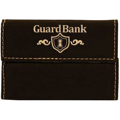 Business Card Holder - Black Hard Leatherette