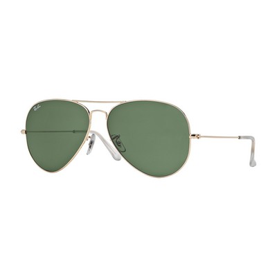 Ray-Ban® Gold/Green Aviator Sunglasses