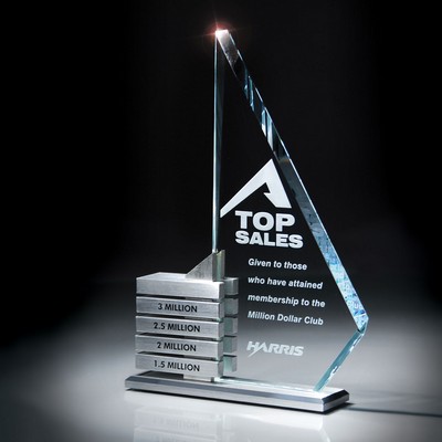 Starphire Glass/Aluminum Levels Award (Aluminum Achievement Bars Sold Separately)