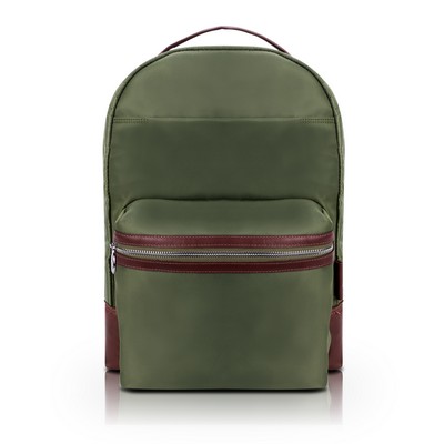 PARKER | 15" Green Nylon Dual-Compartment Laptop Backpack | McKleinUSA