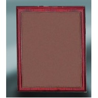 7x9 Red Adler Plaque wiith Dark Brown Lasered Leather Plate