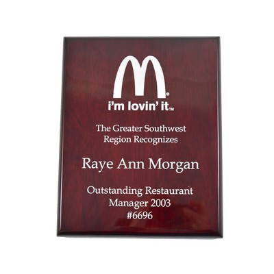 Rosewood High Gloss Color-fill Plaque - Square Corners 8" x 10"