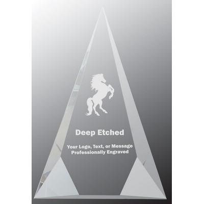 6" x 8" Crystal Facet Triangle Award