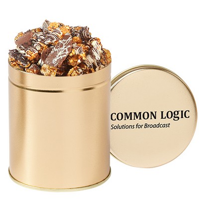 Gourmet Popcorn Tin (Quart) - Chocolate Pretzel & Potato Chip Popcorn